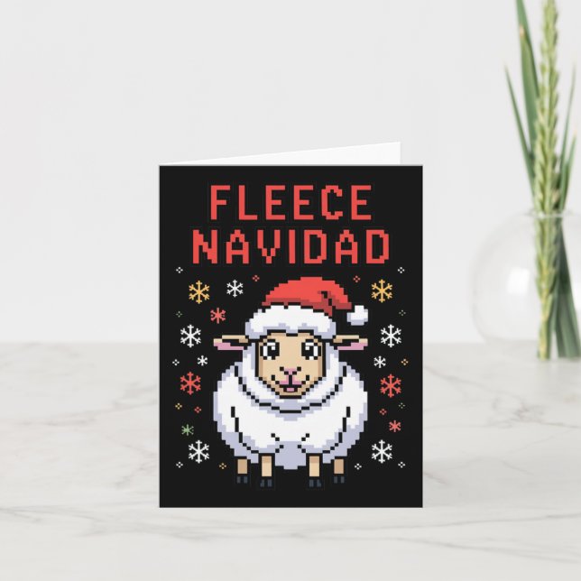Carte Fleece Navidad Ugly Sweat drôle Mouton de Noël (Devant)