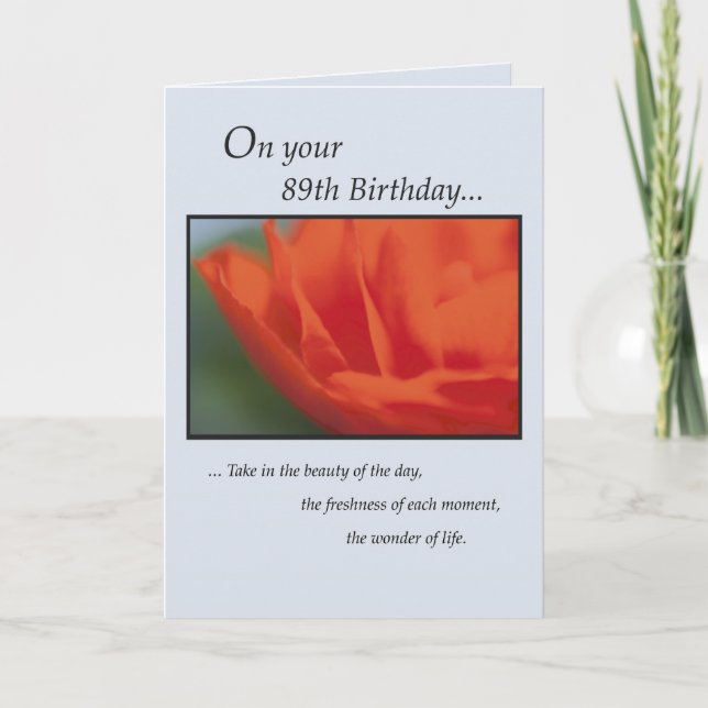 Carte Fleur 89e anniversaire (Devant)