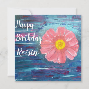 Carte Fleur Abstraite mignonne Anniversaire personnalisé