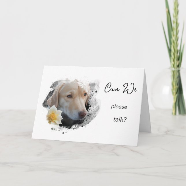 Carte *~ Fleur AP61 Pouvons-nous discuter - Chien malheu (Devant)