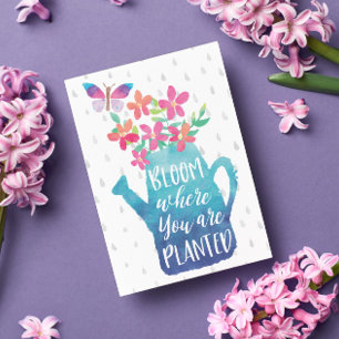 Carte Fleur Aquarelle Où Vous Êtes Plantée