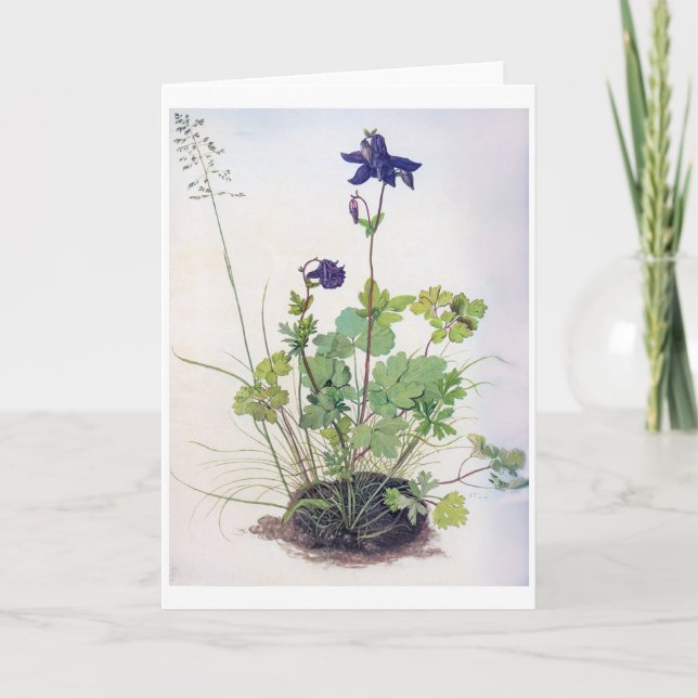 Carte Fleur Aquilegia vulgaris, Albrecht Durer (Devant)