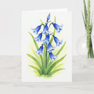 Carte Fleur Azure Aquarelle