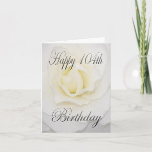 Carte Fleur blanche 104e anniversaire