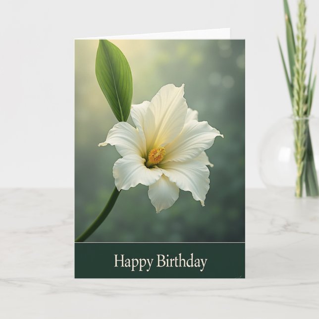 Carte Fleur Blanche Douce (Devant)