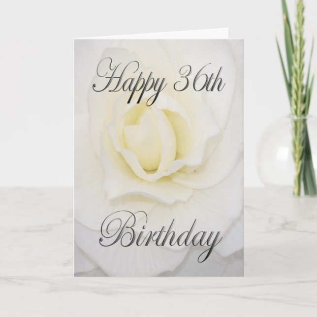 Carte Fleur blanche Joyeux 36e anniversaire (Devant)