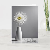 Fleur Blanche Simple Anniversaire Dans Vase