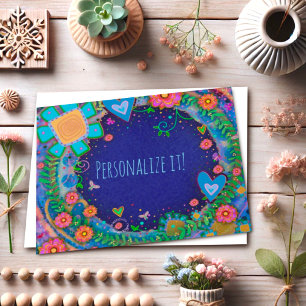 Carte Fleur bleue Inspiribilité Florale sur mesure Amuse