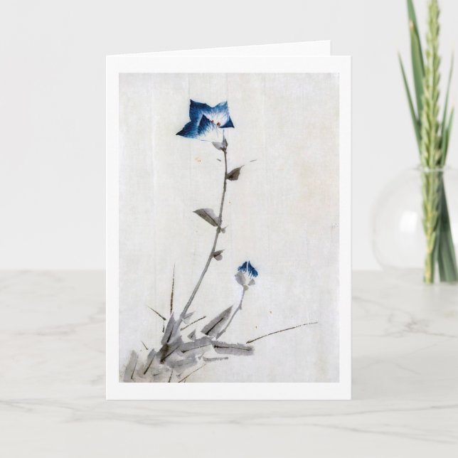 Carte Fleur bleue japonaise, Hokusai, Ukiyo-e (Devant)