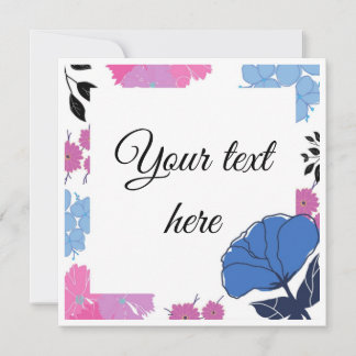 Carte Fleur Bleue & Rose