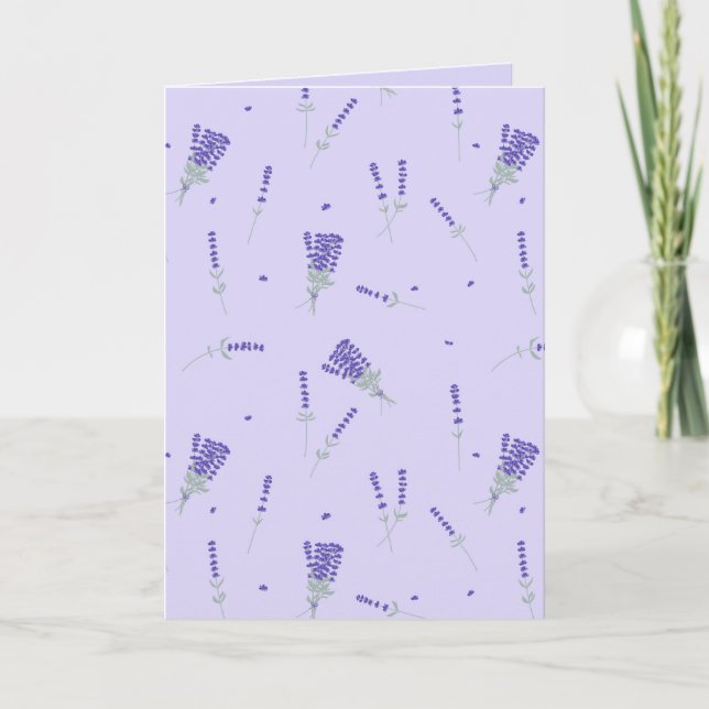 Carte Fleur botanique sauvage lavande violette (Devant)