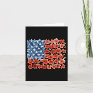 Carte Fleur Bruxelles Amérique Drapeau 4 juillet Floral