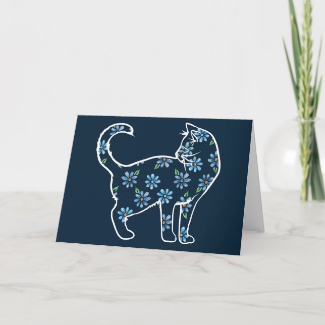 Carte Fleur Chat Blue Daisy Chats (Devant)
