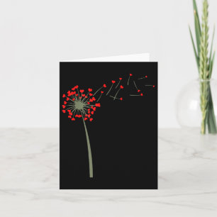 Carte Fleur cool Dandelion Coeurs Valentines Journée Fem