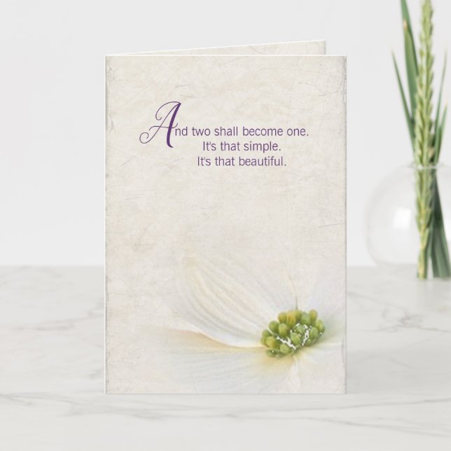 Carte fleur cosmos mariage (Devant)