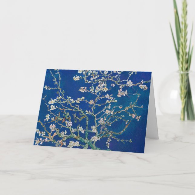 Carte Fleur d'amandes (Indigo) | Van Gogh | (Devant)