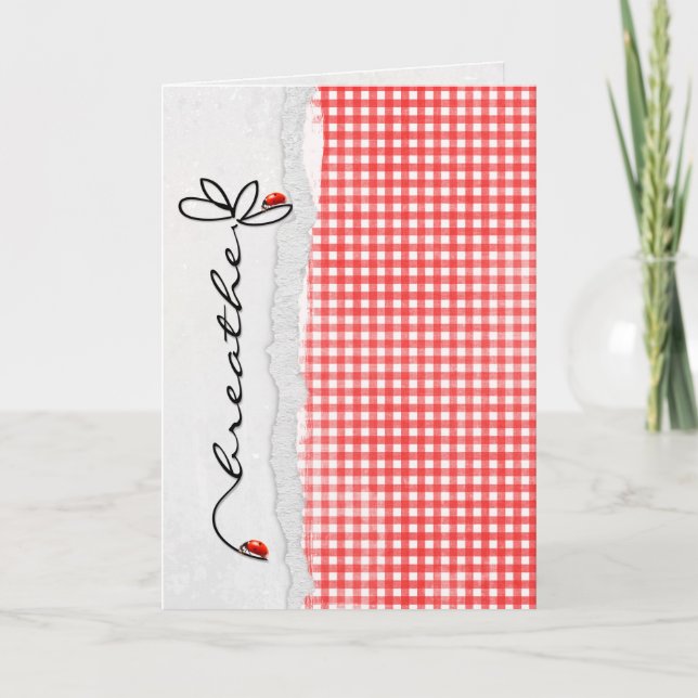 Carte fleur d'amitié avec des bugs de dame (Devant)