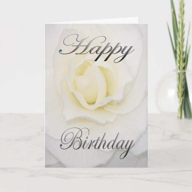 Carte Fleur d'anniversaire en blanc (Devant)