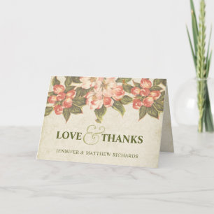 Carte Fleur d'Apple Vintage Amour & Remerciements