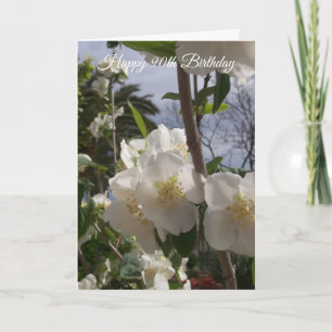 Carte Fleur d'arbre personnalisée 90e anniversaire