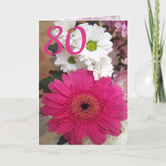 Carte Fleur de 80e anniversaire