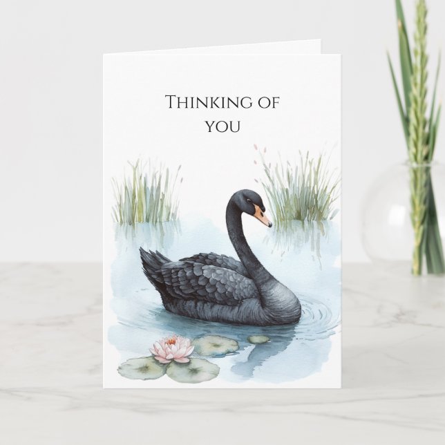 Carte Fleur de calla lys Cygne noir Pensée pour toi (Devant)