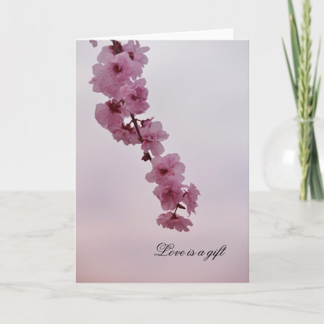 Carte Fleur de cerisier rose (Devant)