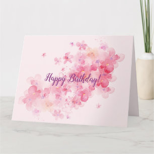 Carte Fleur de cerisier rose