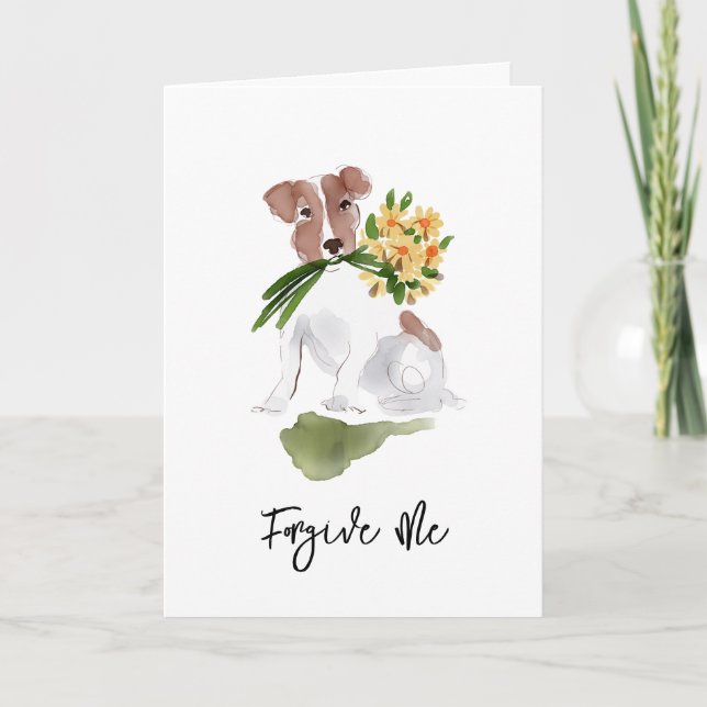 Carte Fleur de chiot s'il vous plaît pardonner Mignon Ar (Devant)