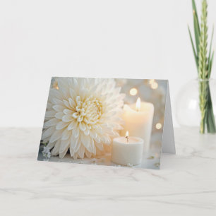Carte Fleur de chrysanthème d'anniversaire et bougies