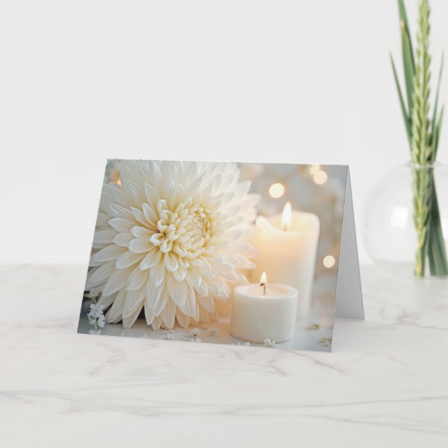 Carte Fleur de chrysanthème d'anniversaire et bougies (Devant)