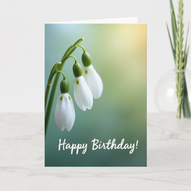 Carte Fleur de Cloche d'Anniversaire (Devant)
