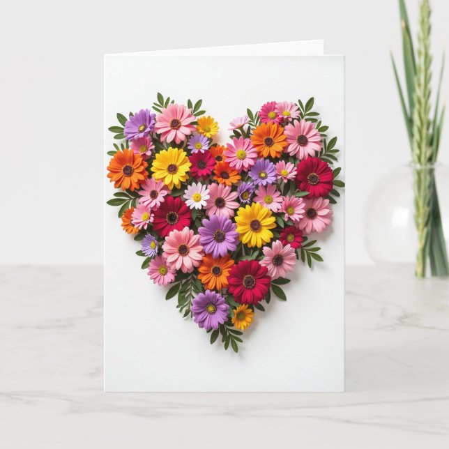 Carte Fleur de Coeur d'Amour (Devant)