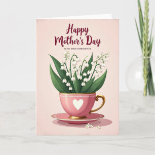Carte Fleur de cœur rayée