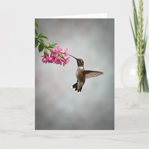 Carte Fleur de Colibri à Points