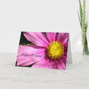Carte Fleur de Cosmos Rose Joyeux anniversaire