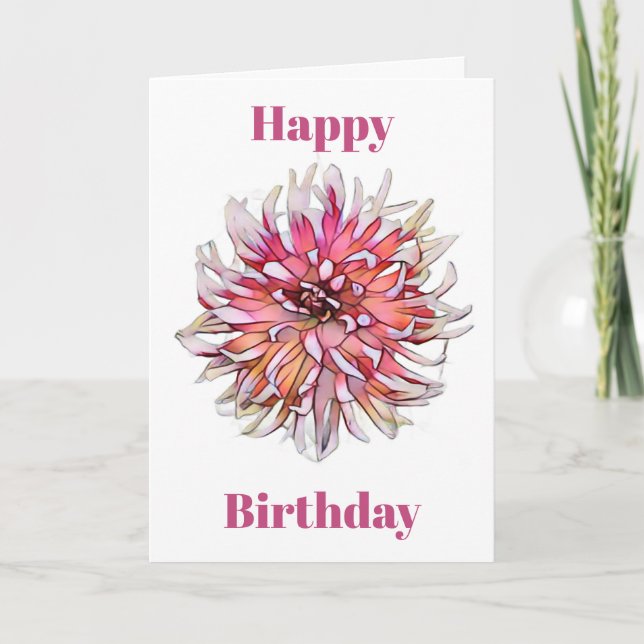CARTE FLEUR DE DAHLIA (Devant)
