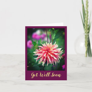 Carte Fleur de Dahlia orange et rose se portent bien bie
