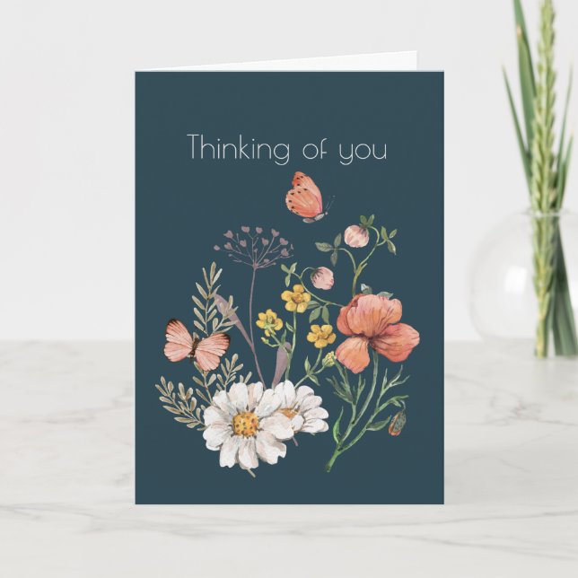 Carte Fleur de Fleur Botanique Sauvage Boho (Devant)