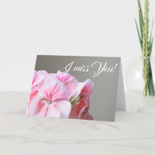 Carte Fleur de géranium rose (Devant)