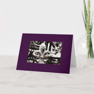 Carte Fleur de Lis [Greeting Card] on Purple