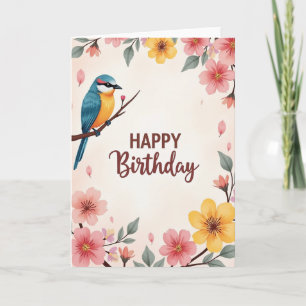 Carte Fleur de l'Oiseau Joyeux