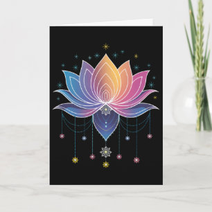 Carte Fleur de Lotus Arc-en-ciel Bohème Yoga Fleur de Lo