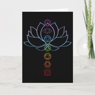 Carte Fleur de Lotus Chakras Alignés Yoga Zen Spirituel