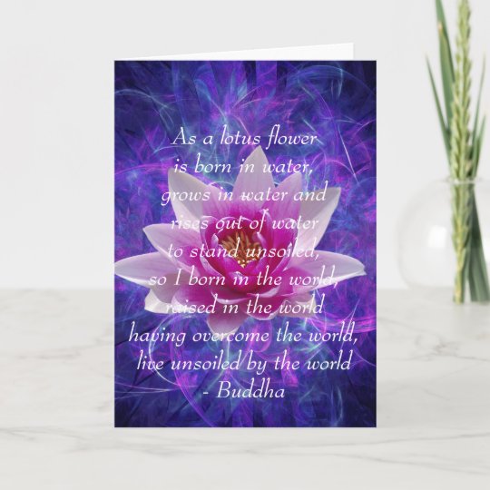 Carte Fleur De Lotus De Citation De Bouddha Zazzle Fr