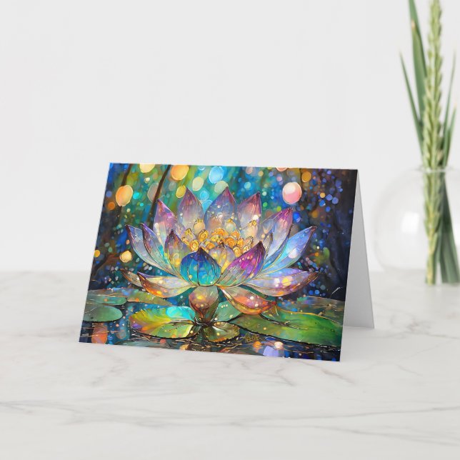Carte Fleur de lotus illuminée en fleurs (Devant)