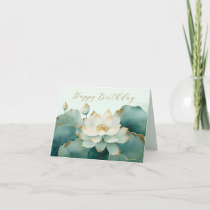 Carte Fleur de Lotus personnalisée avec des bords dorés 