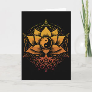 Carte Fleur de lotus Yin Yang Géométrie sacrée Spirituel
