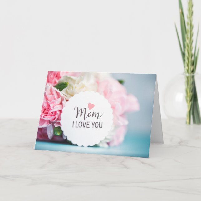 Carte Fleur de Mère Rose Bonne Fleurs de Fête des Mères (Devant)