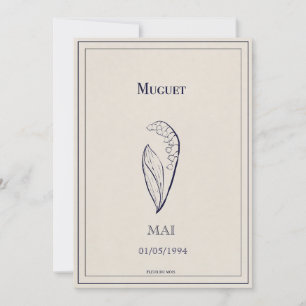 Carte fleur de naissance du mois de mai muguet